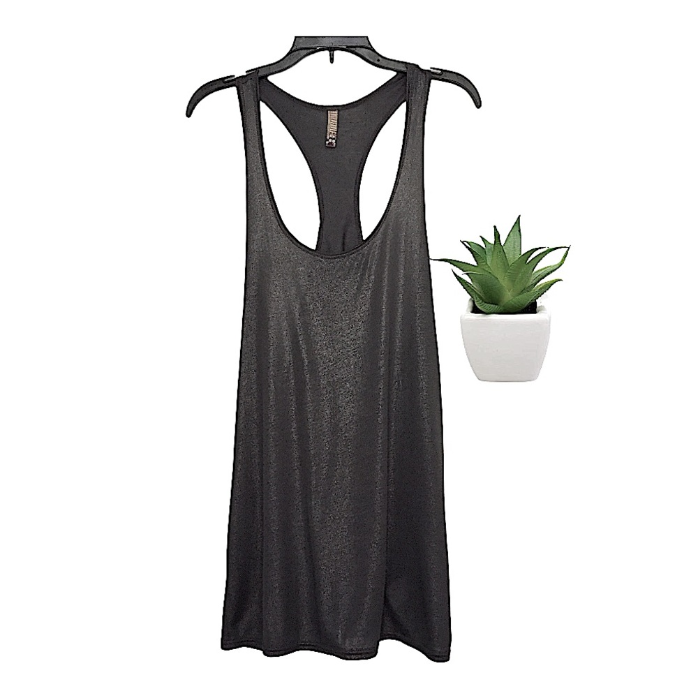 Free People Shimmer Long Racerback Tank Top